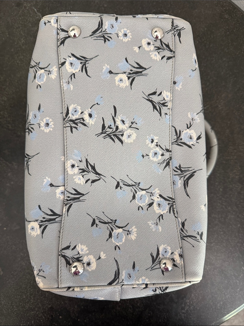 Prada Gray Floral Saffiano Leather Satchel with Strap - Pre-Loved - Picture 16 of 16